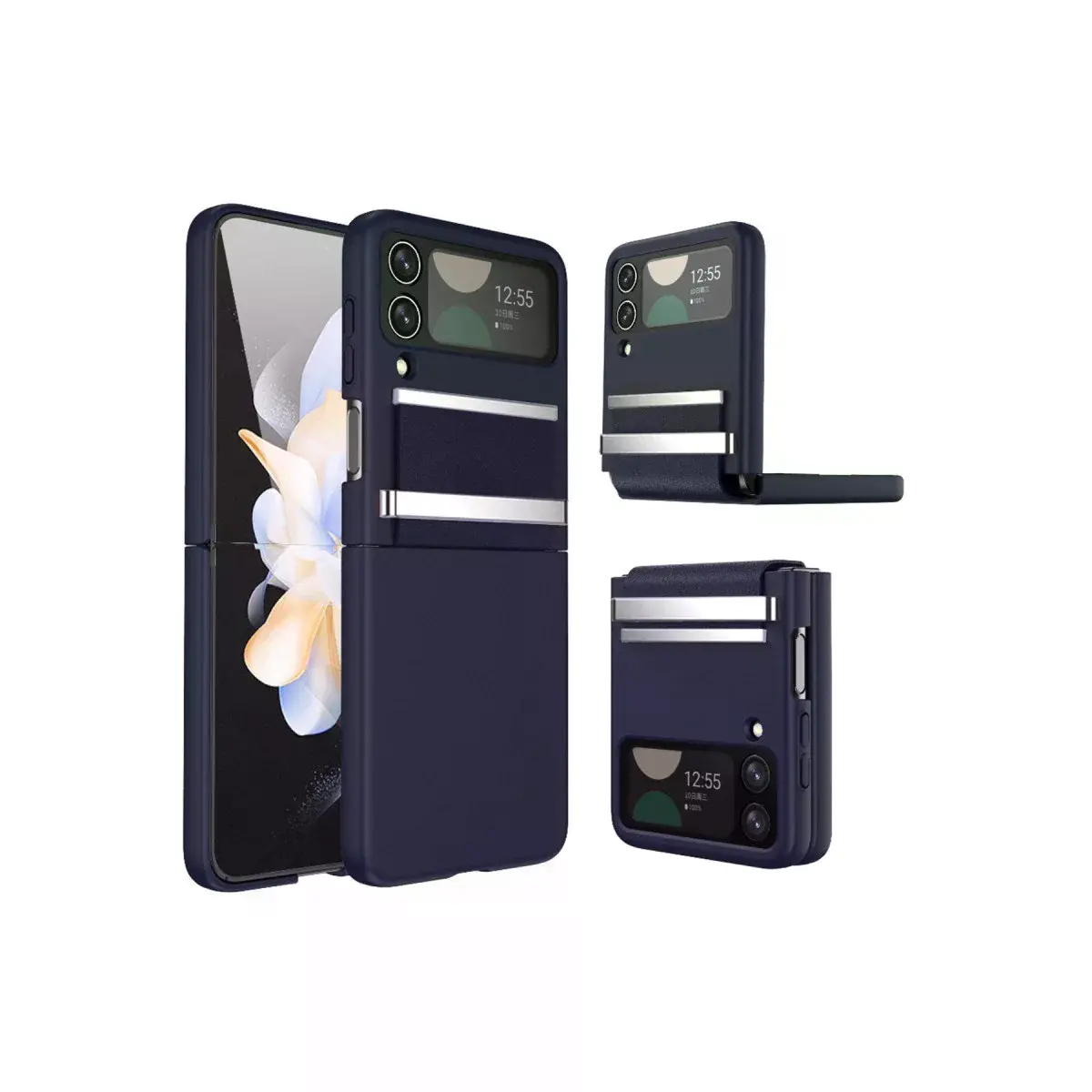 Samsung Galaxy Z Flip 4 Kılıf Belt Flip Kapak - Lacivert