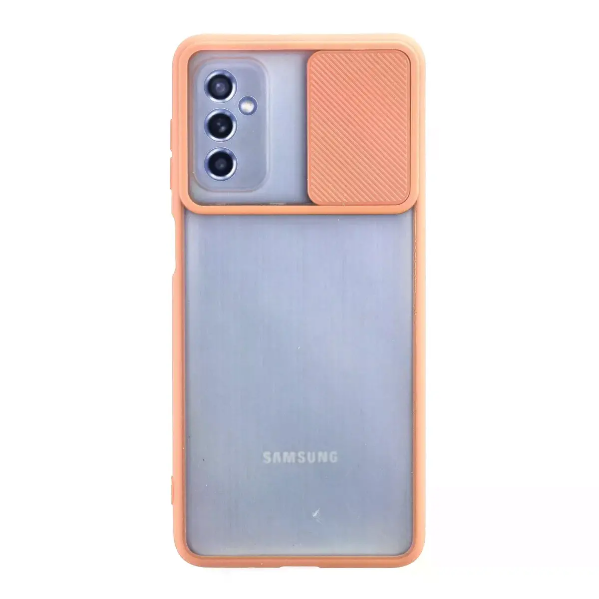 Samsung Galaxy M52 5g Kılıf Palm Buzlu Kamera Sürgülü Silikon - Pembe