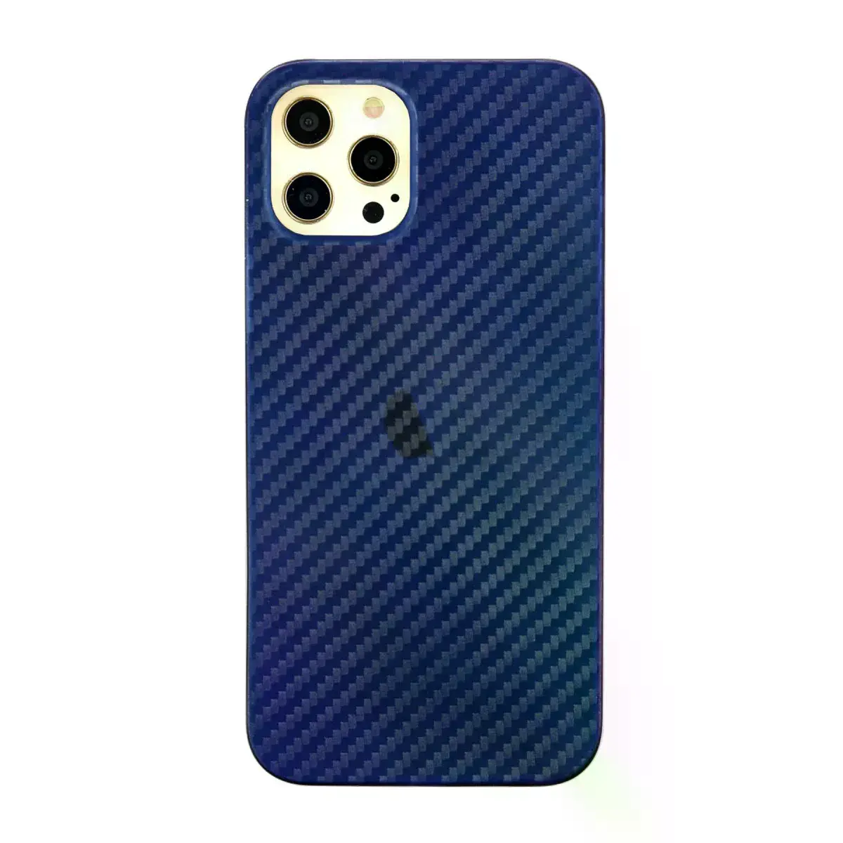 İphone 12 Pro Max Kılıf Karbon Pp Silikon - Mavi