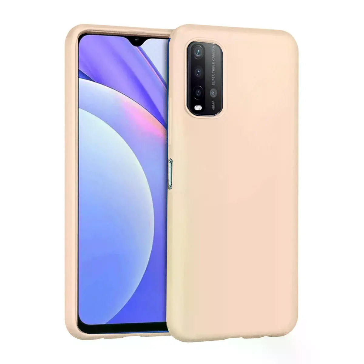 Xiaomi Redmi 9t Kılıf Nano İçi Kadife Silikon - Pudra