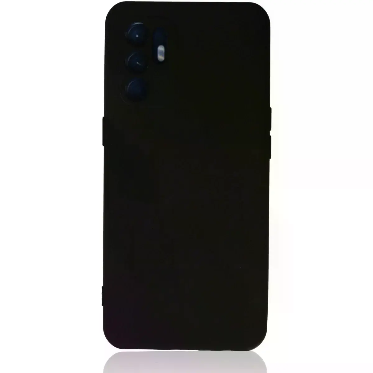 Oppo Reno 6 Kılıf Nano İçi Kadife Silikon - Siyah