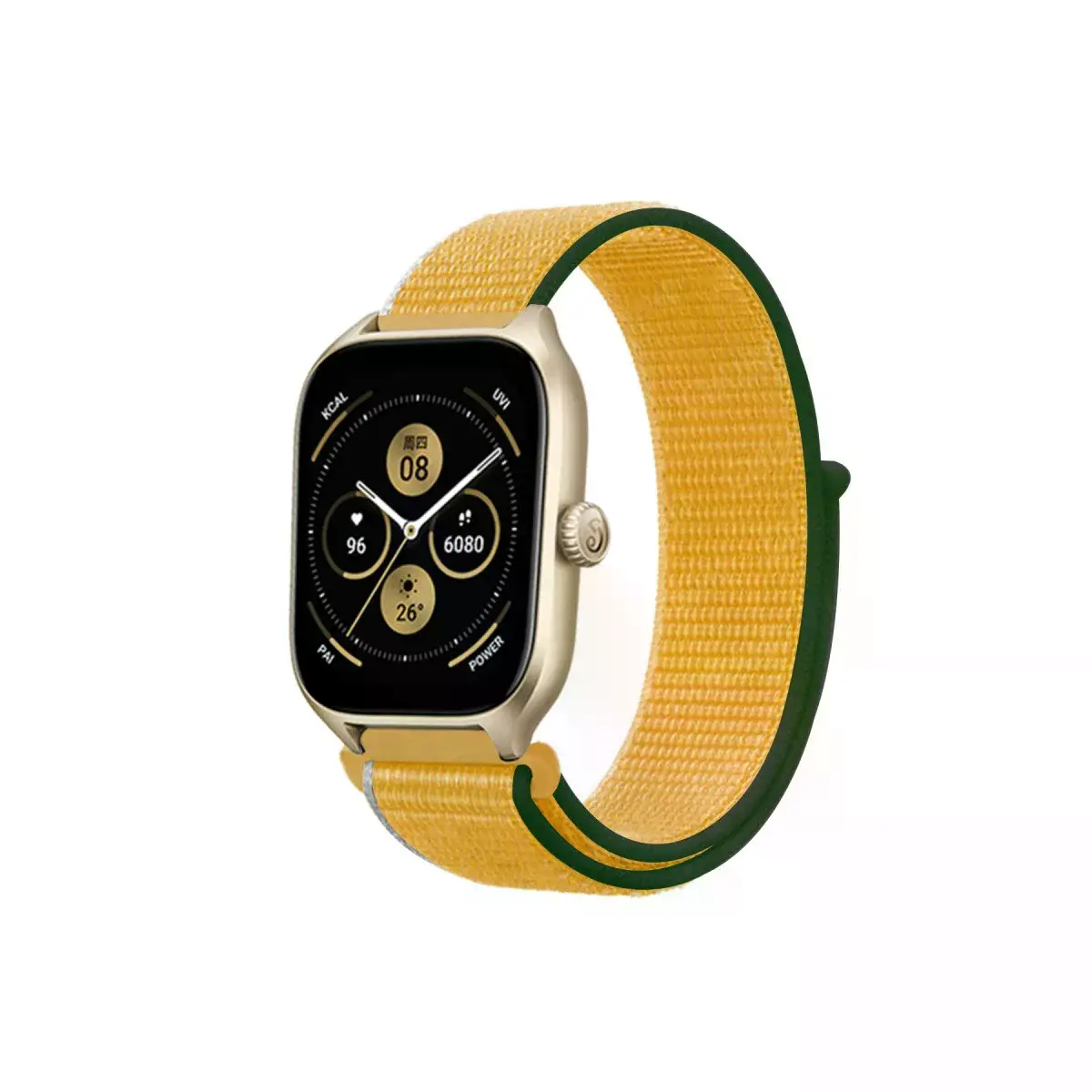 Watch 22mm Hasırlı Cırtcırtlı Kordon - Sarı