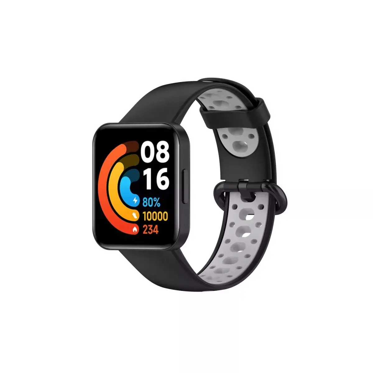 Xiaomi Redmi Watch 2 Spor Delikli Kordon - Siyah-gri