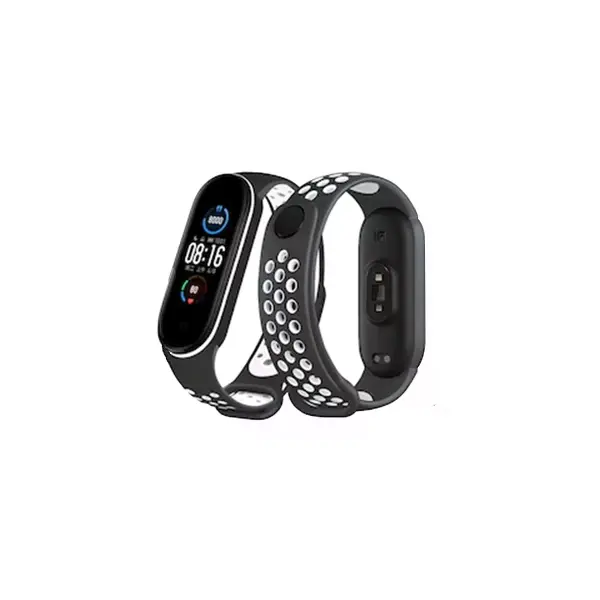 Xiaomi Mi Band 4 Spor Delikli Kordon - Siyah-beyaz