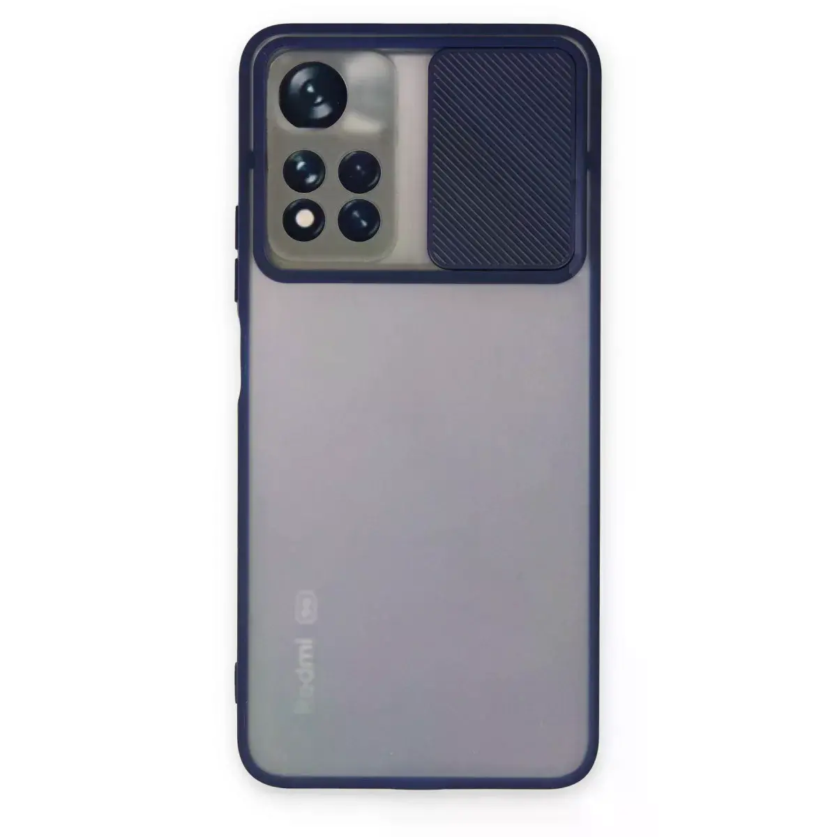 Xiaomi Redmi Note 11t Kılıf Palm Buzlu Kamera Sürgülü Silikon - Lacivert
