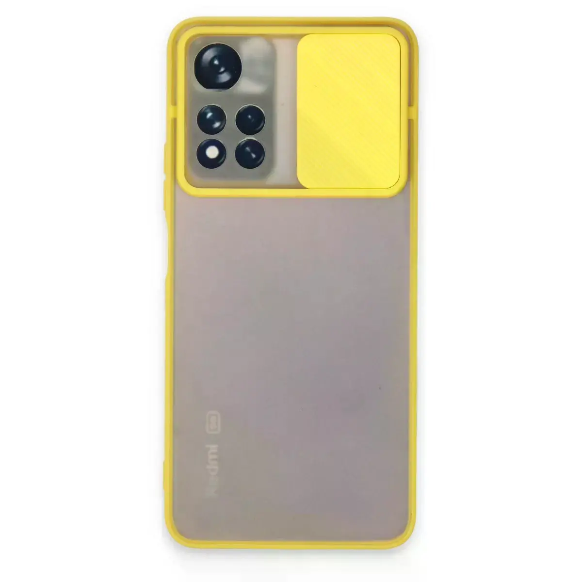 Xiaomi Redmi Note 11t Kılıf Palm Buzlu Kamera Sürgülü Silikon - Sarı