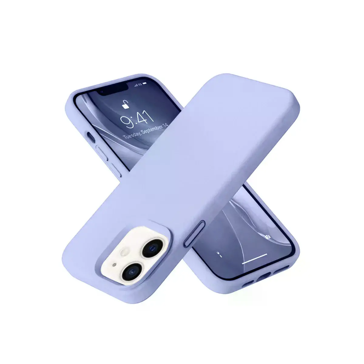 İphone 12 Kılıf Nano İçi Kadife Silikon - Lila