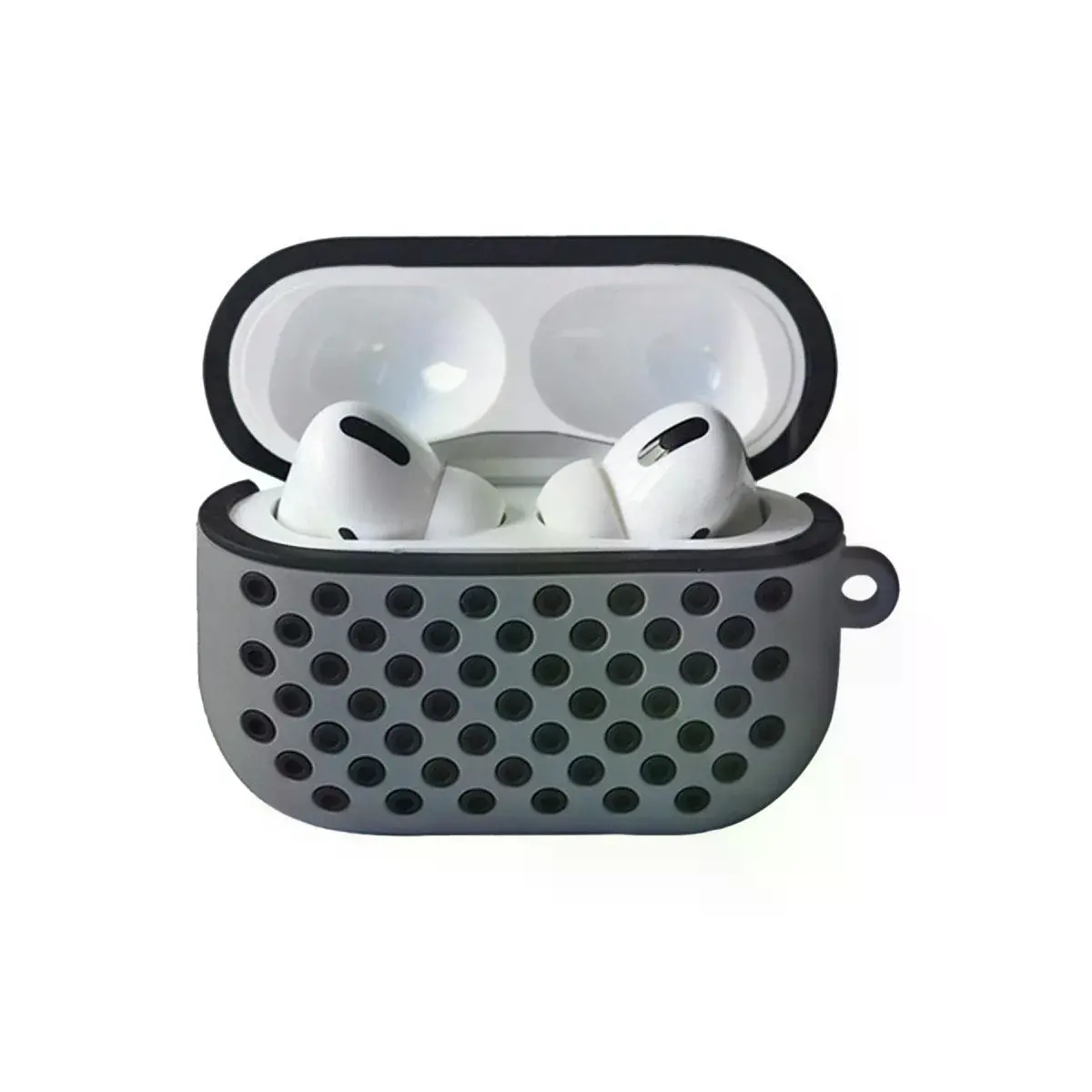 Airpods Pro 2 (2.nesil) Spor Delikli Kılıf - Gri-siyah