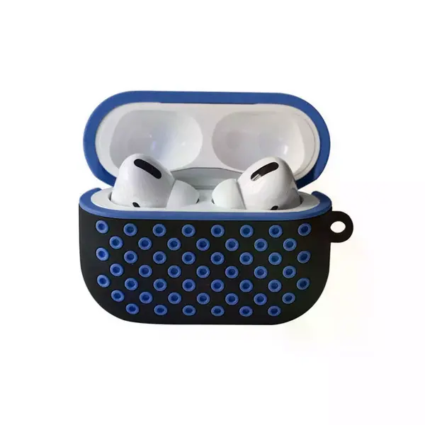 Airpods Pro 2 (2.nesil) Spor Delikli Kılıf - Siyah-mavi