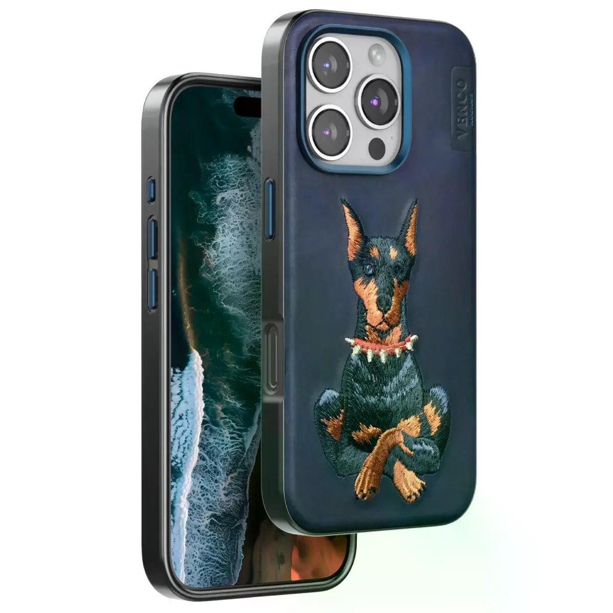 Venco  İphone 16 Pro Perma Desenli Kapak - Lacivert