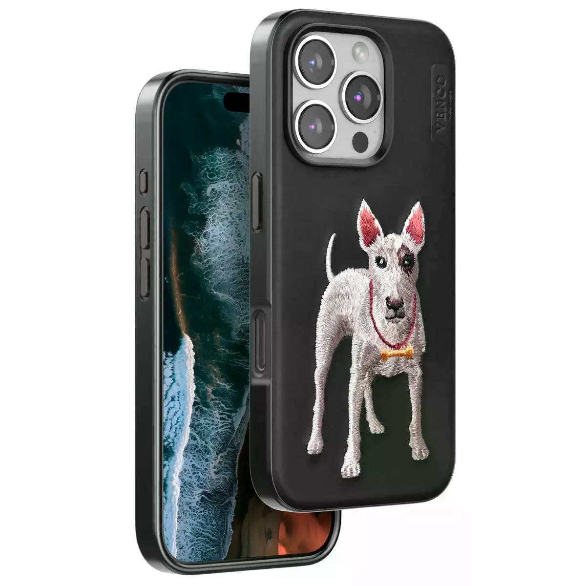 Venco  İphone 16 Pro Max Perma Desenli Kapak - Siyah