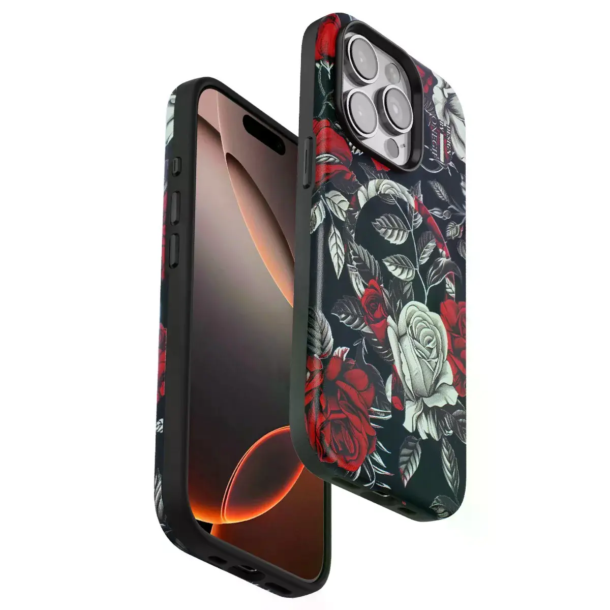 Onegif  İphone 15 Pro Flower Series Magsafe Kapak - Siyah