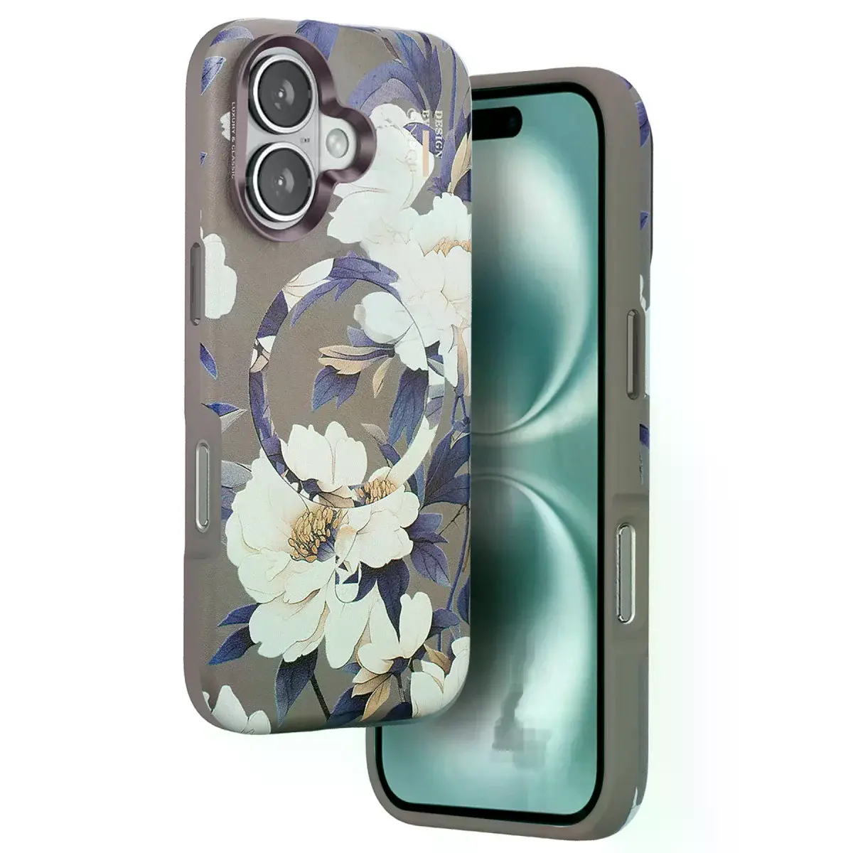 Onegif  İphone 16 Flower Series Magsafe Kapak - Gri