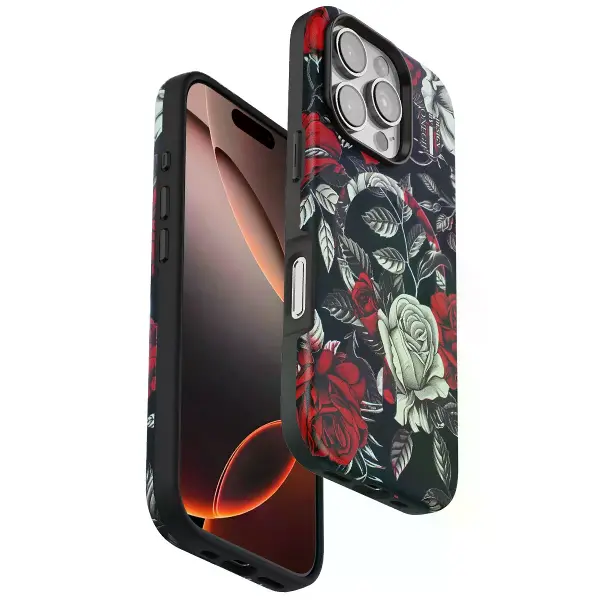 Onegif İphone 16 Pro Flower Series Magsafe Kapak - Siyah