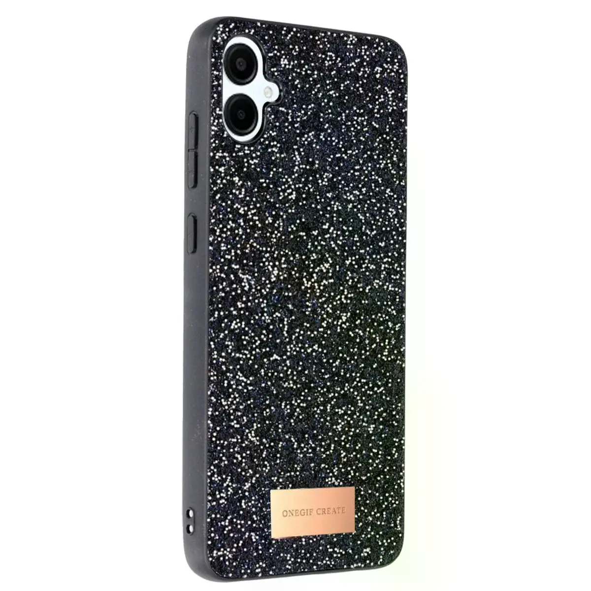 Onegif Samsung Galaxy A06 Bright Simli Kapak - Siyah