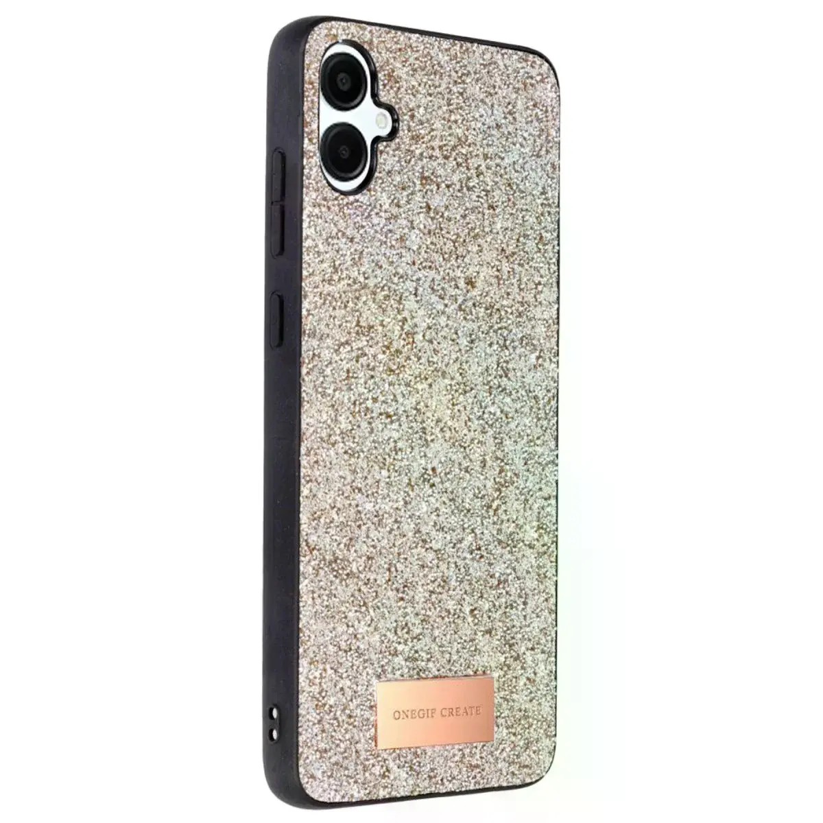 Onegif Samsung Galaxy A06 Bright Simli Kapak - Gold