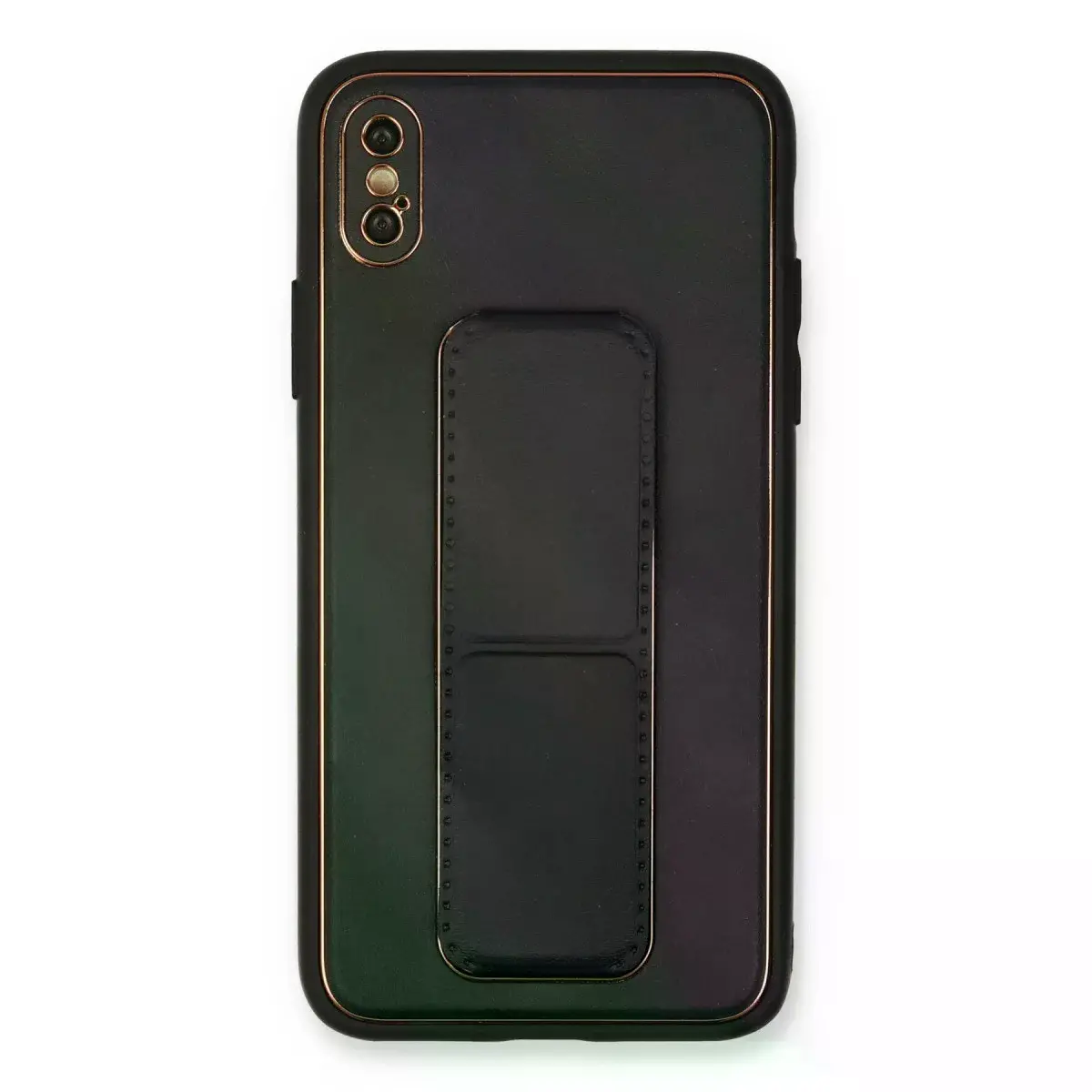İphone Xs Max Kılıf Coco Deri Standlı Kapak - Siyah