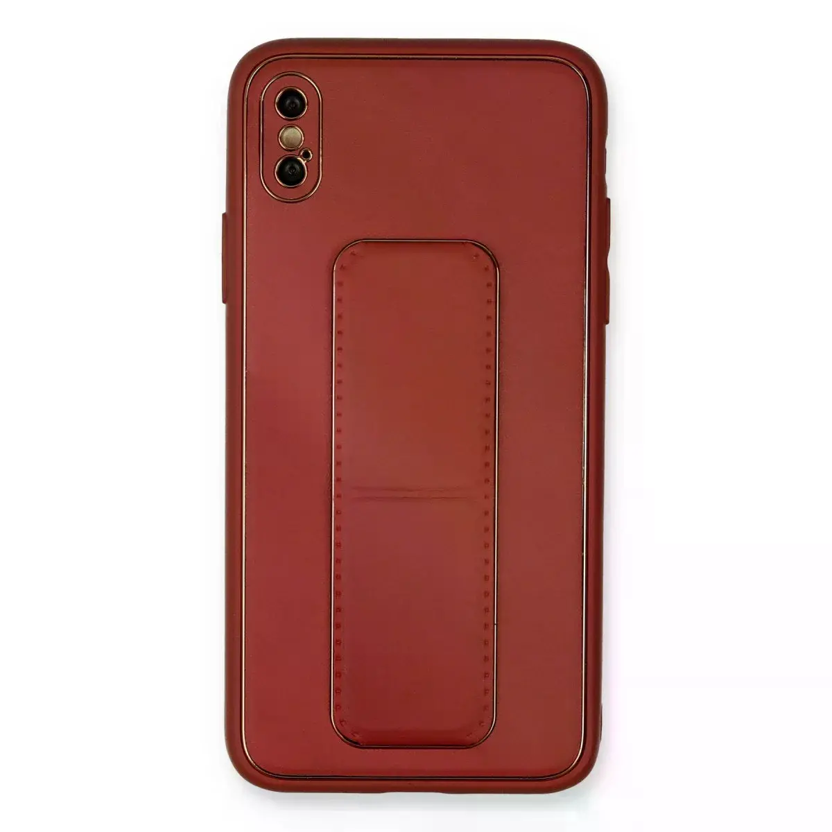 İphone Xs Max Kılıf Coco Deri Standlı Kapak - Fuşya