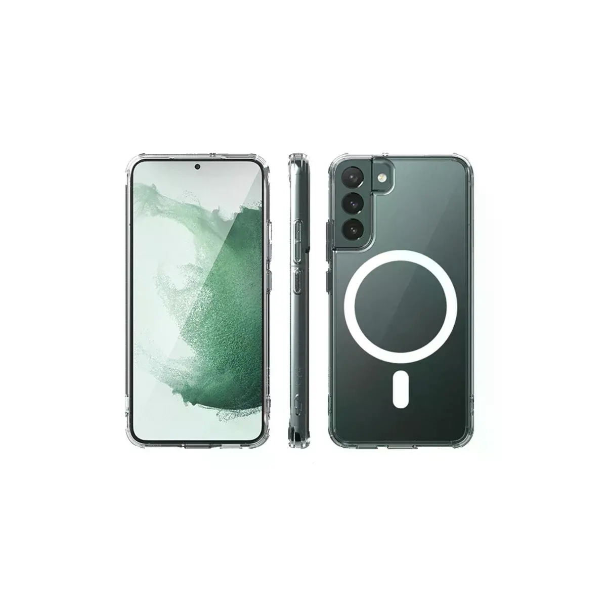 Samsung Galaxy S22 Plus Kılıf Magneticsafe Şeffaf Silikon - Şeffaf