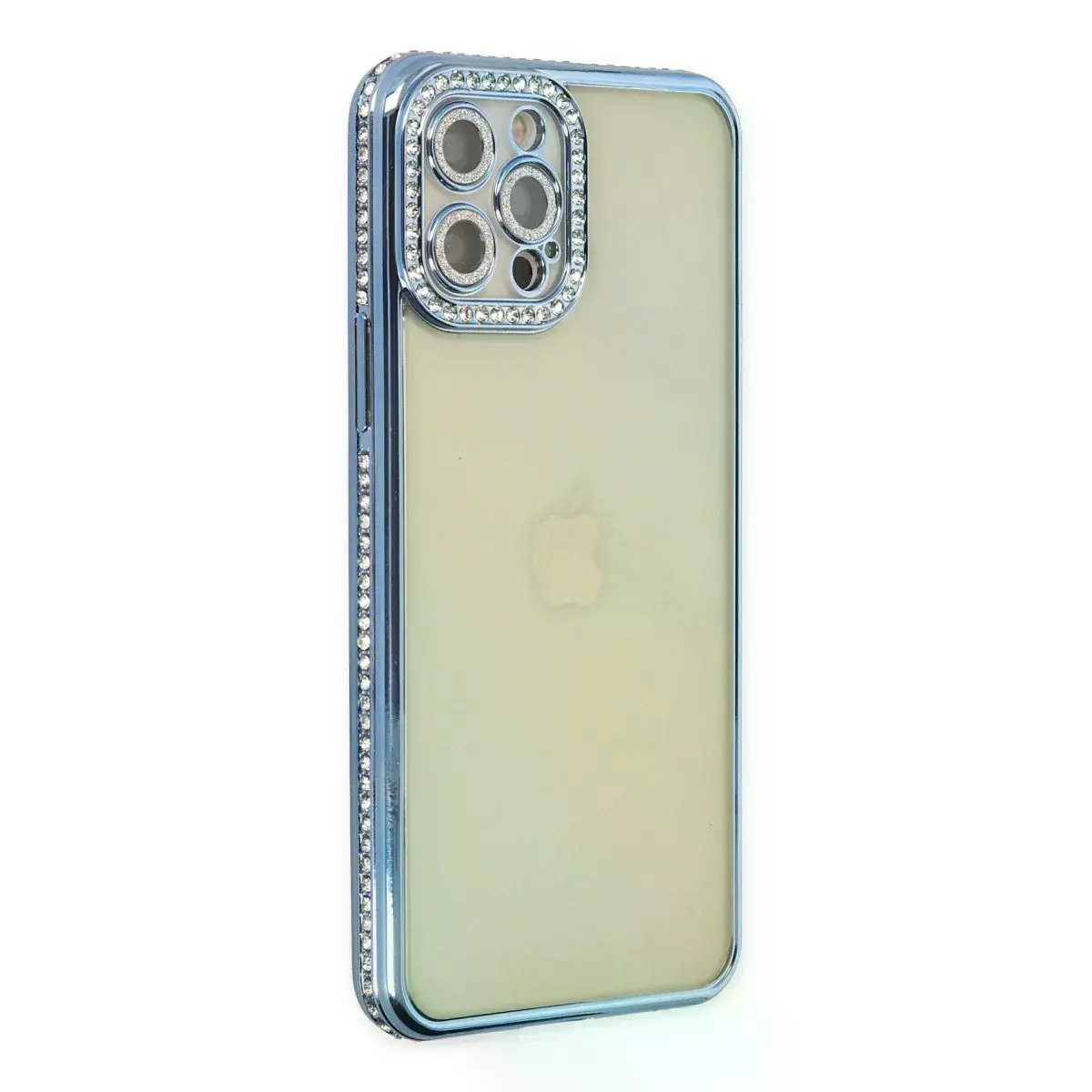 İphone 12 Pro Kılıf Joke Taşlı Silikon - Mavi