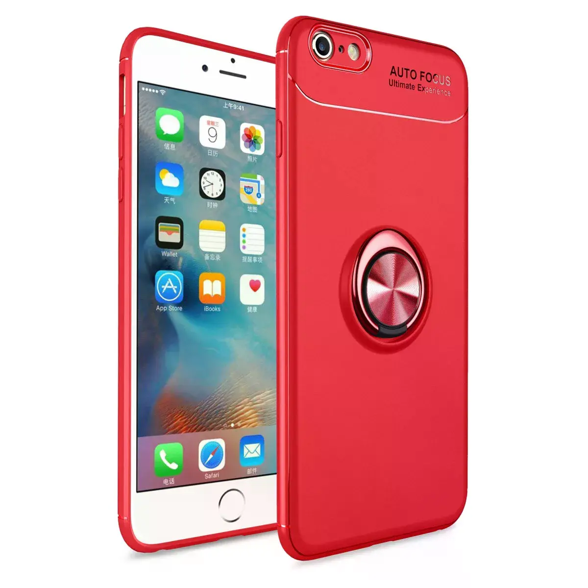 İphone 6 Kılıf Range Yüzüklü Silikon - Kırmızı
