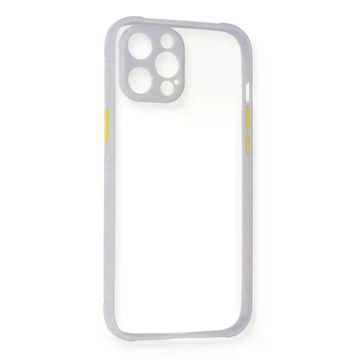 İphone 12 Kılıf Miami Şeffaf Silikon - Lila