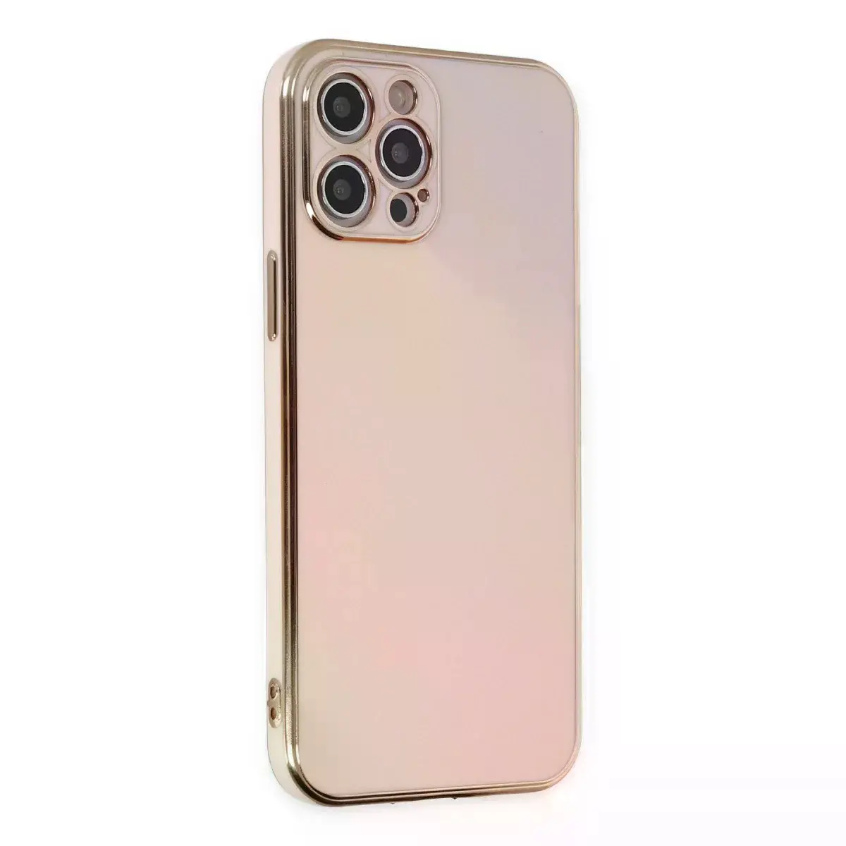 İphone 12 Pro Max Kılıf Volet Silikon - Pembe