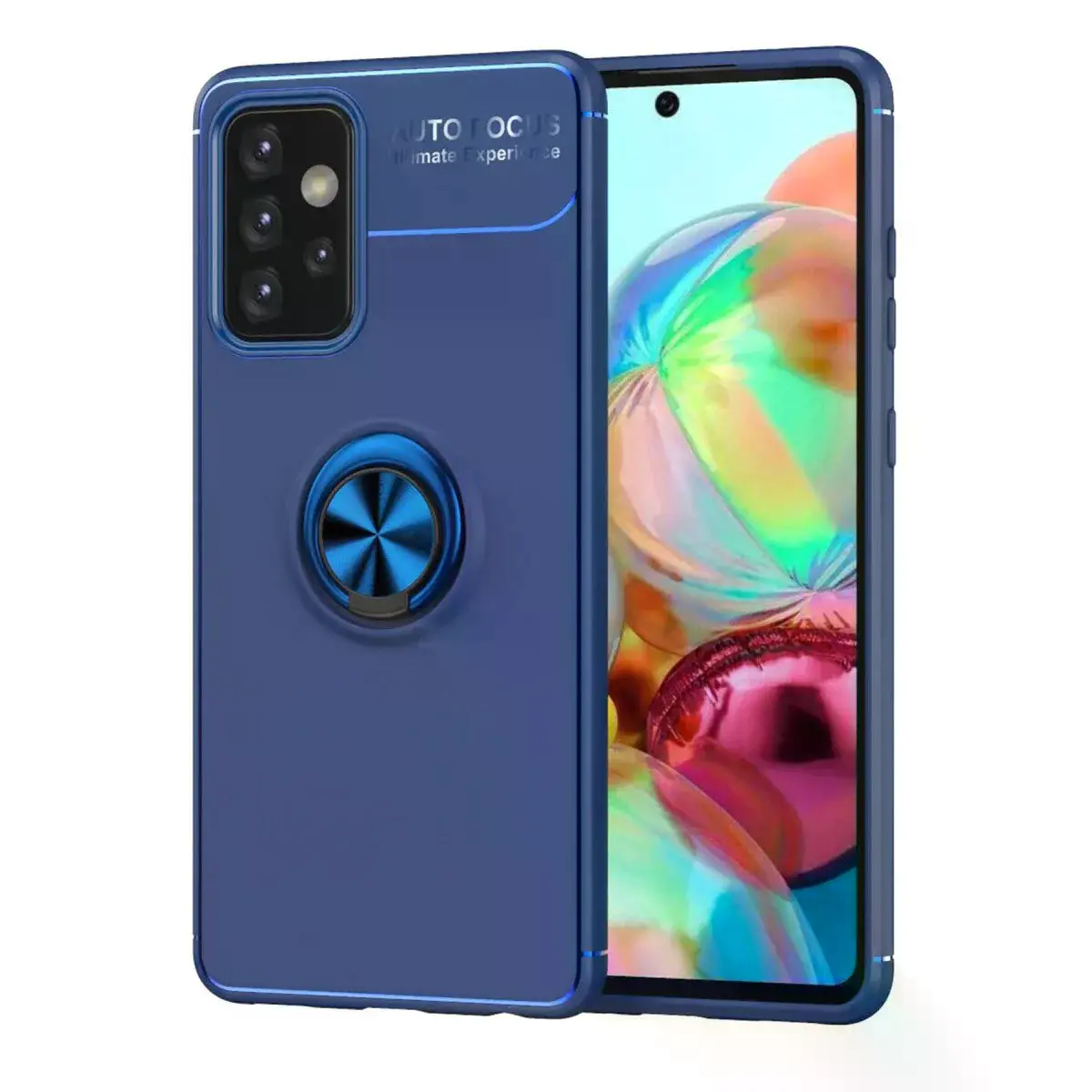 Samsung Galaxy A72 Kılıf Range Yüzüklü Silikon - Mavi
