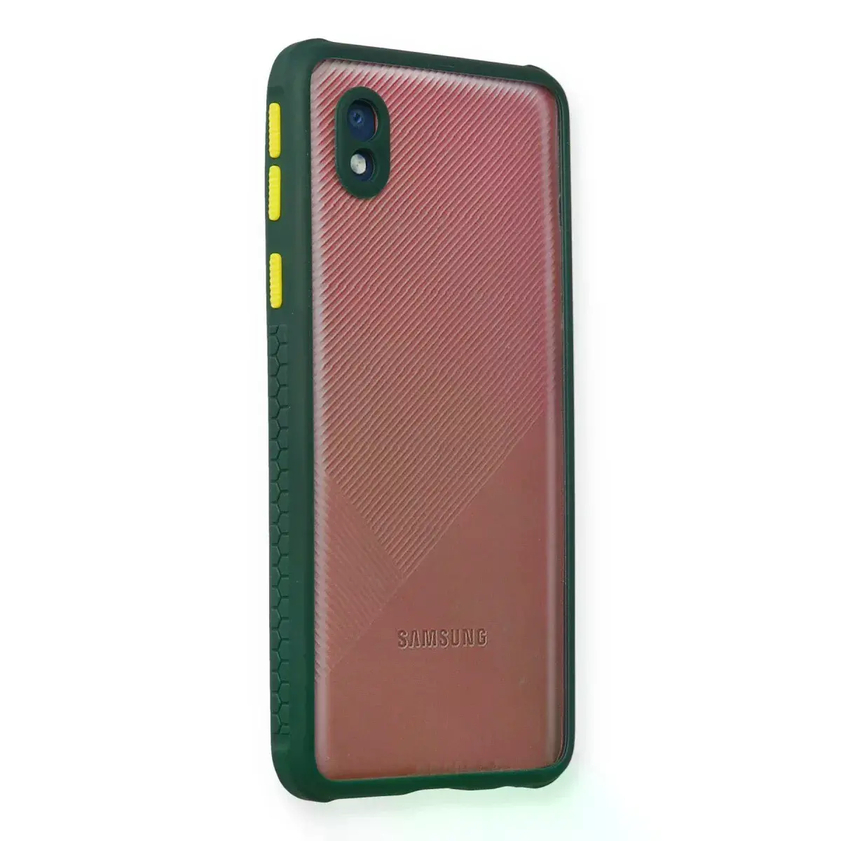 Samsung Galaxy A01 Core Kılıf Miami Şeffaf Silikon - Koyu Yeşil