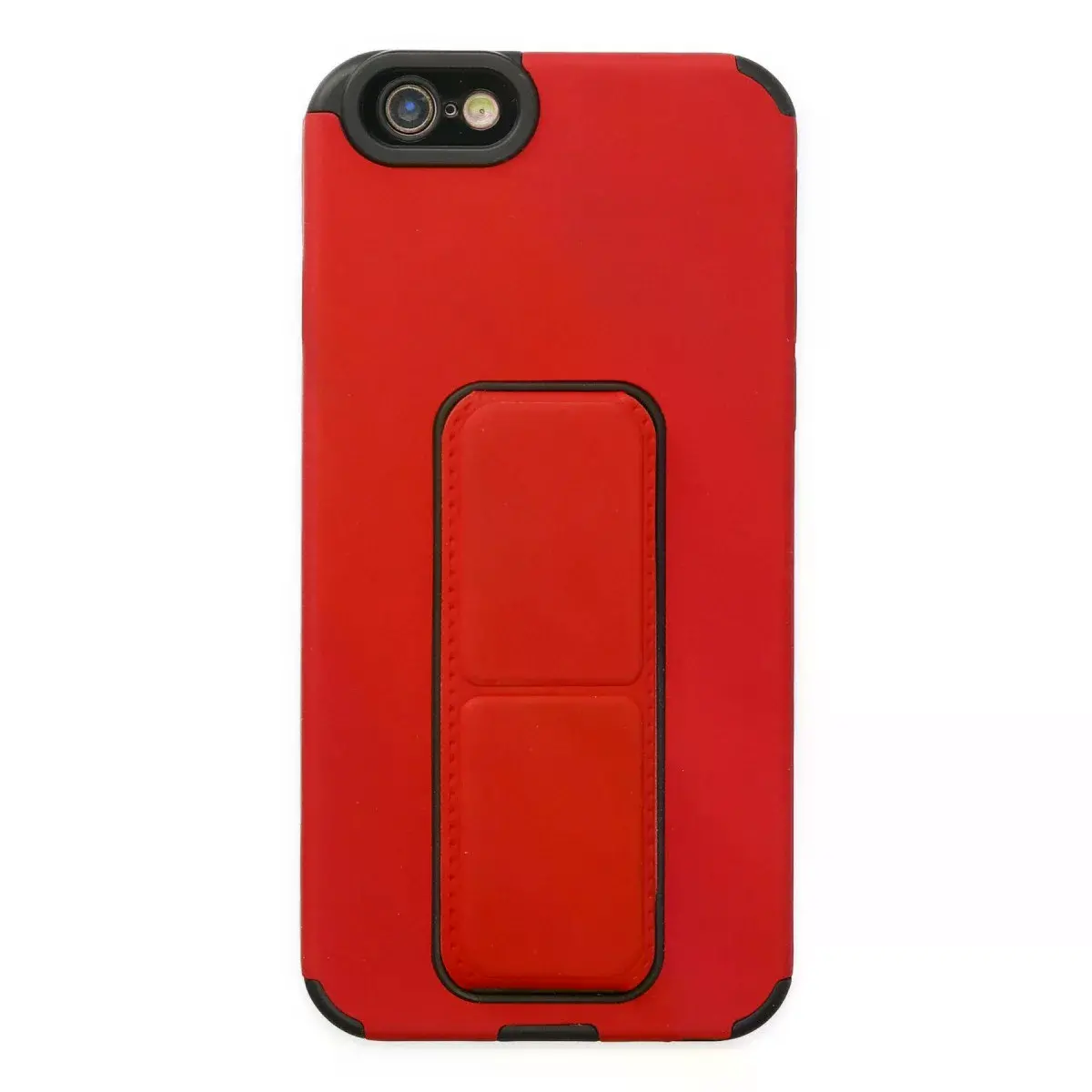 İphone 6 Kılıf Mega Standlı Silikon - Kırmızı