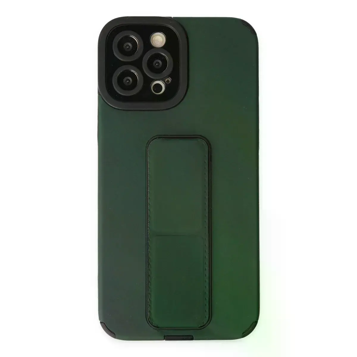 İphone 12 Pro Max Kılıf Mega Standlı Silikon - Yeşil