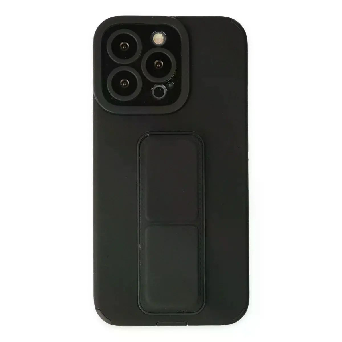 İphone 13 Pro Max Kılıf Mega Standlı Silikon - Siyah