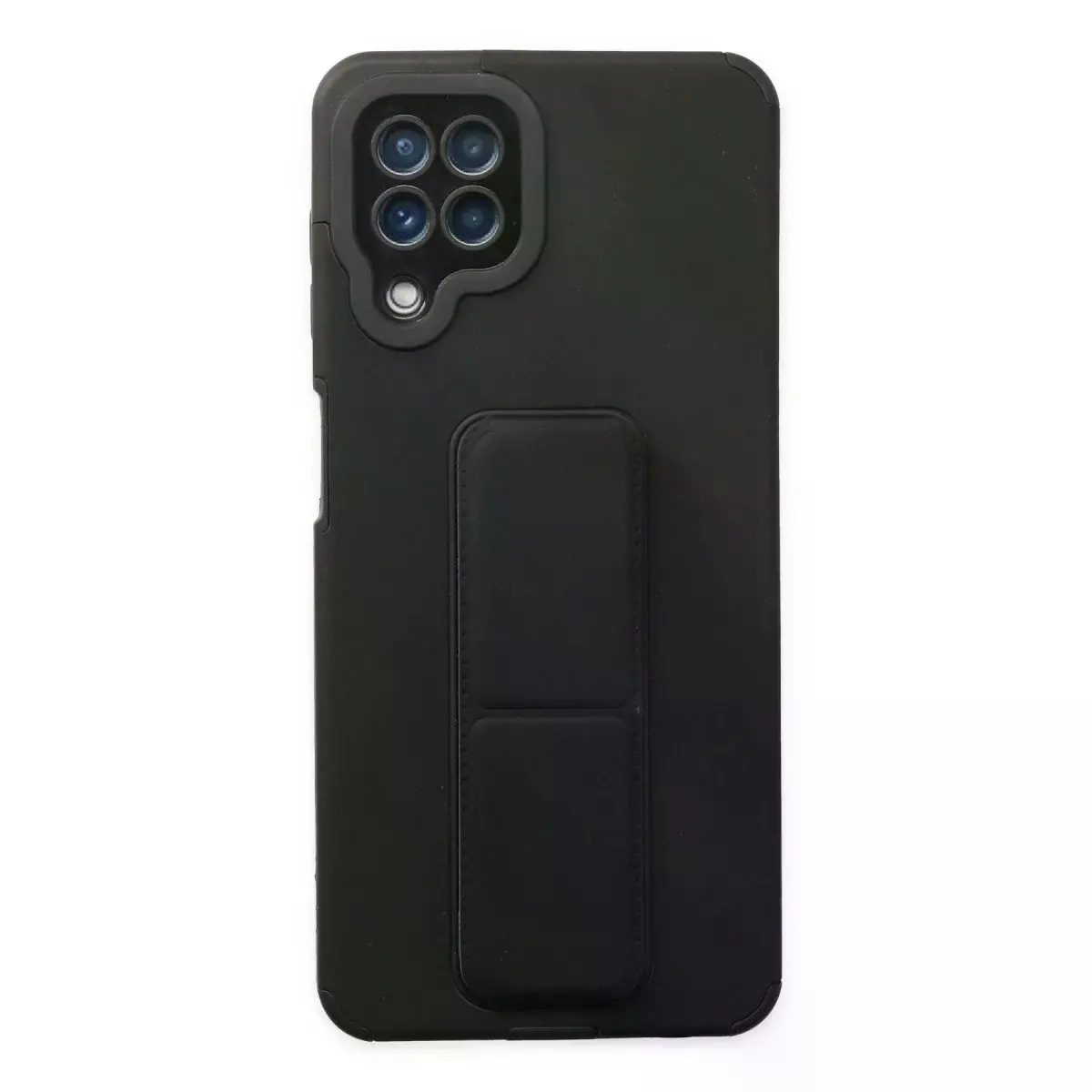 Samsung Galaxy A22 Kılıf Mega Standlı Silikon - Siyah