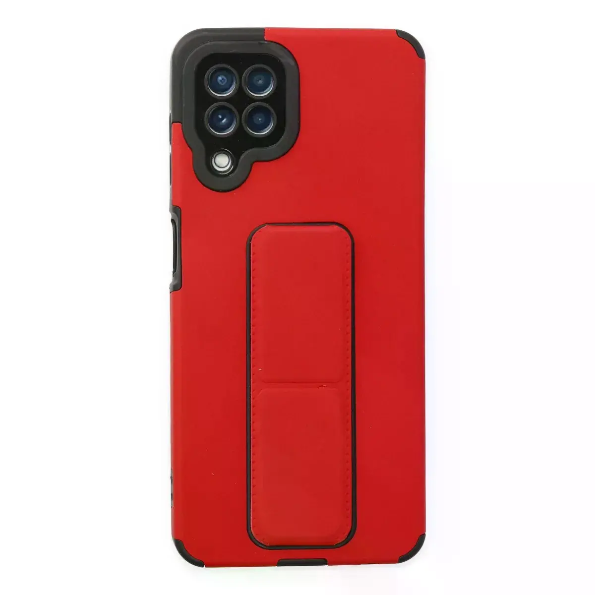 Samsung Galaxy A22 Kılıf Mega Standlı Silikon - Kırmızı