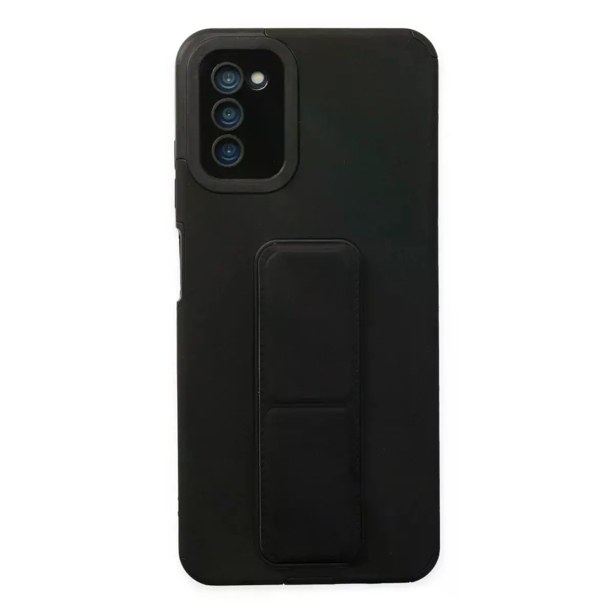 Samsung Galaxy A03s Kılıf Mega Standlı Silikon - Siyah