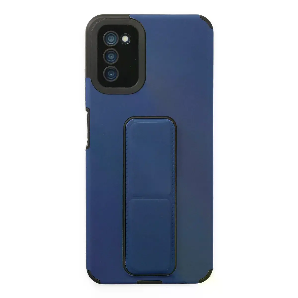 Samsung Galaxy A03s Kılıf Mega Standlı Silikon - Mavi