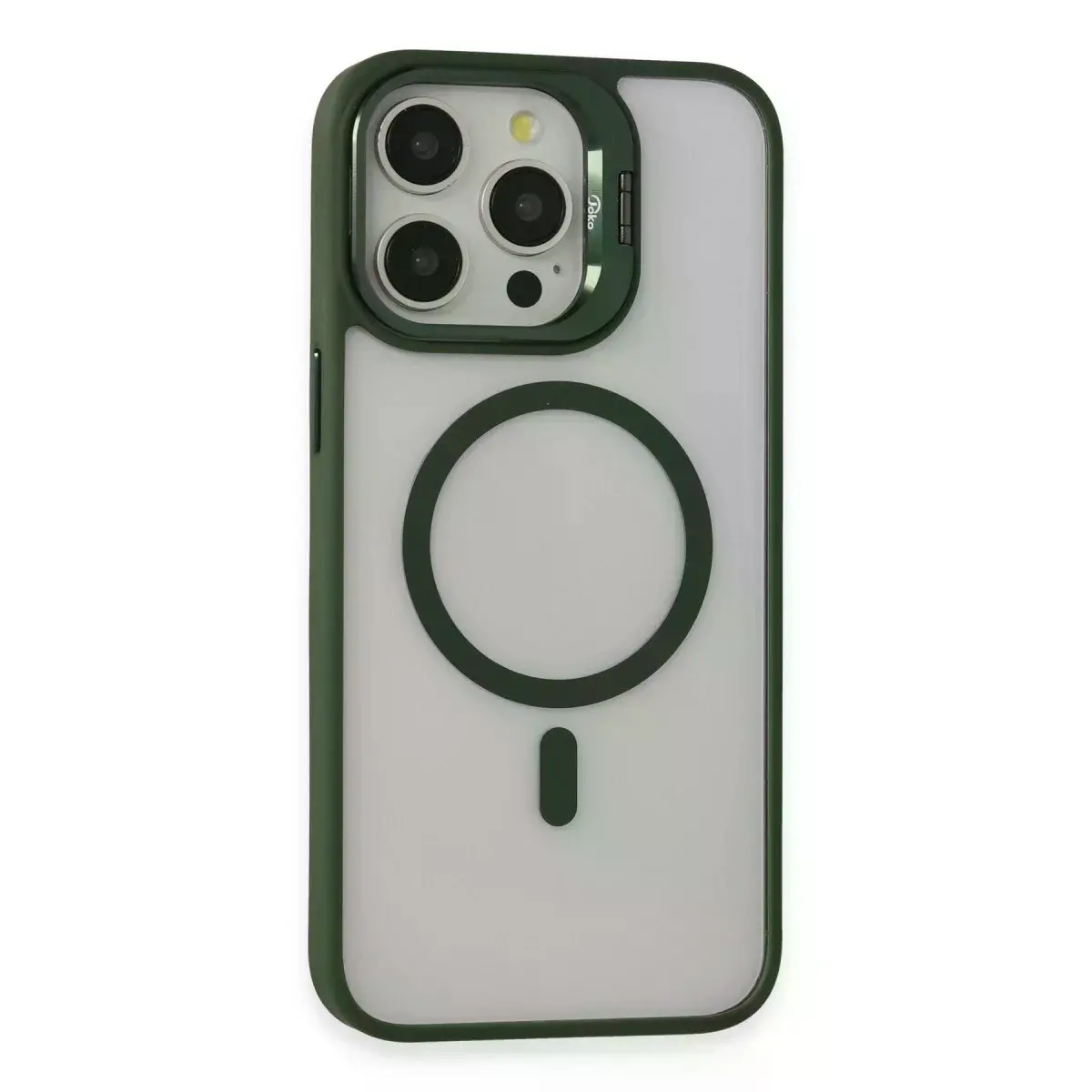 Joko  İphone 15 Pro Kılıf Roblox Lens Magsafe Standlı Kapak - Koyu Yeşil