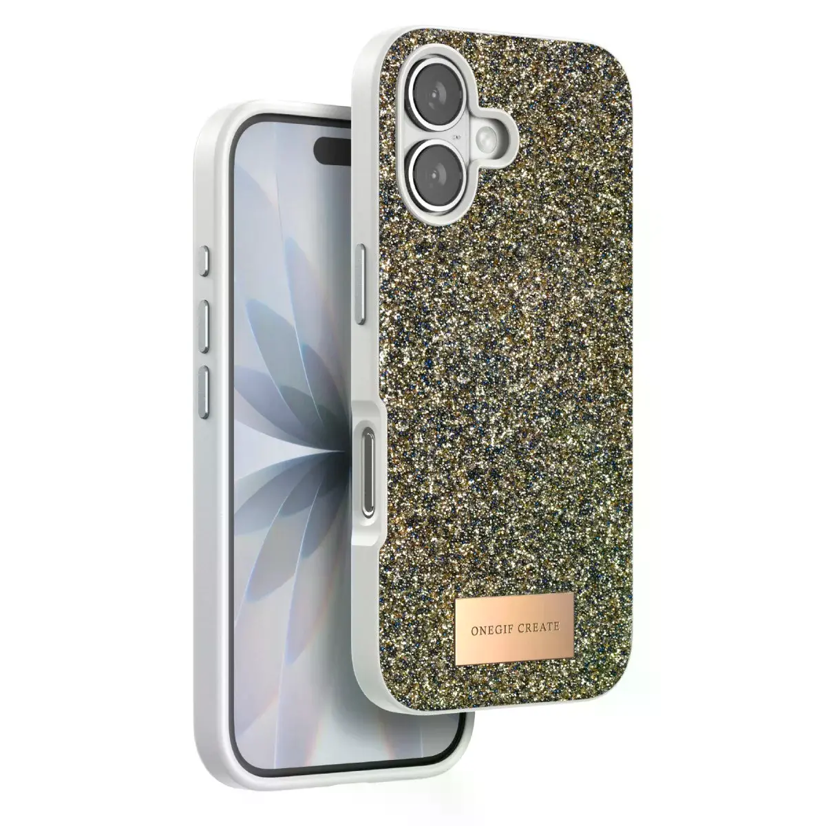 Onegif  İphone 17 Bright Simli Kapak - Çöl Titanyum