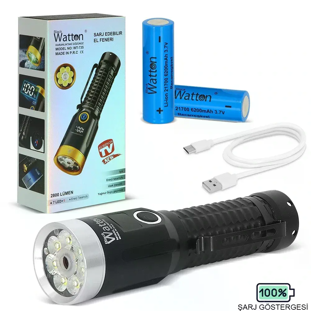 2800 Lümen Özel Seri Yeşil Lazer Özellikli Mıknatıslı  Wt-735