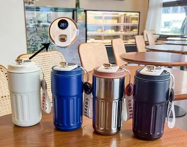 Askılı Ve Derece Göstergeli Vakumlu Mug - 500 Ml Modern Kahve Termosu Alk3136