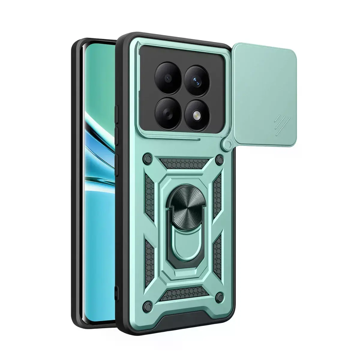 Xiaomi Redmi Note 15 4g Pars Lens Yüzüklü Silikon - Yeşil