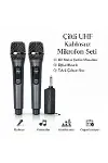 Profesyonel Çiftli Kablosuz Mikrofon Seti Karaoke Şarj Edilebilir 50 Metre-3
