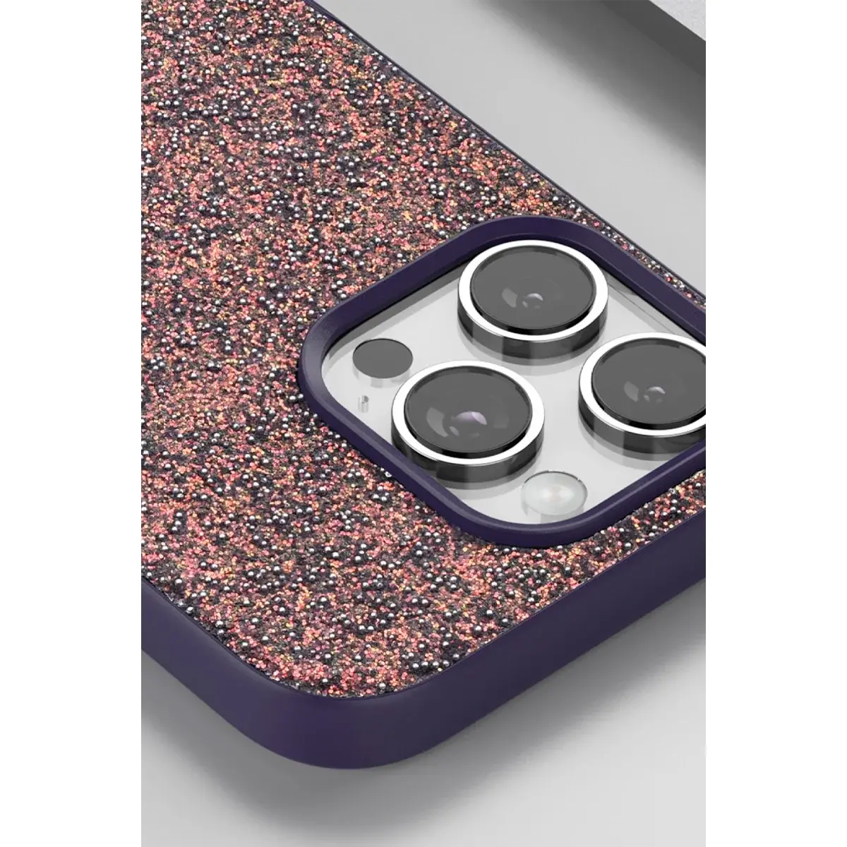 Onegif  İphone 16 Bright Simli Kapak - Derin Mor