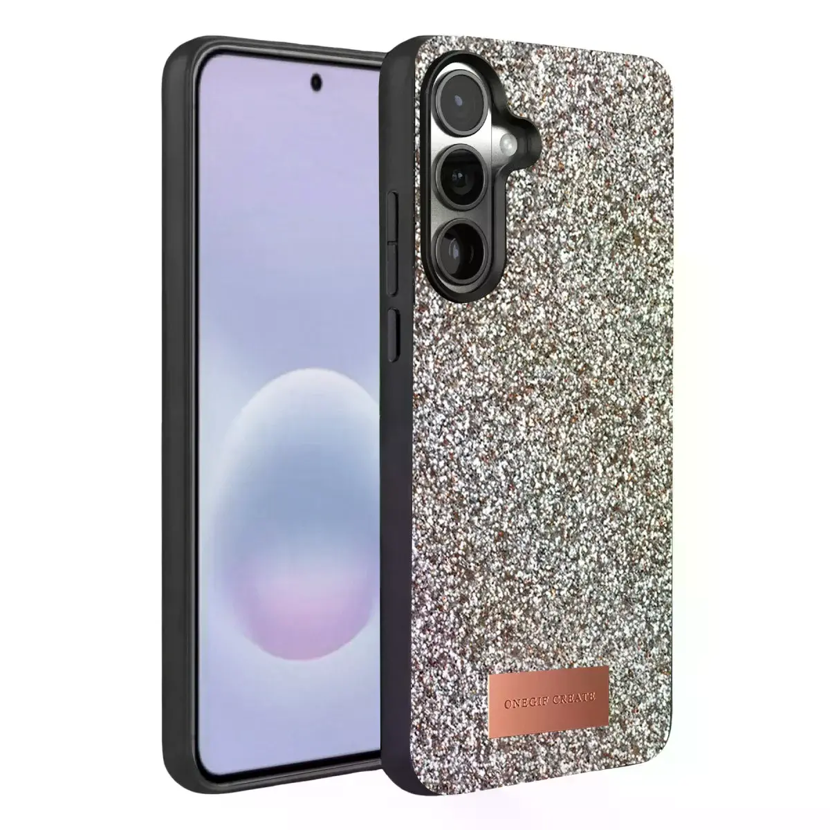 Onegif Samsung Galaxy A37 5g Bright Simli Kapak - Gümüş