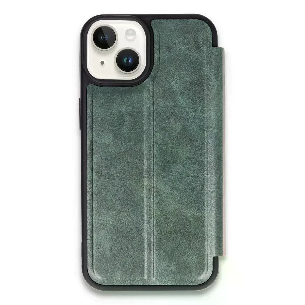 İphone 14 Kılıf Flip Cover - Koyu Yeşil
