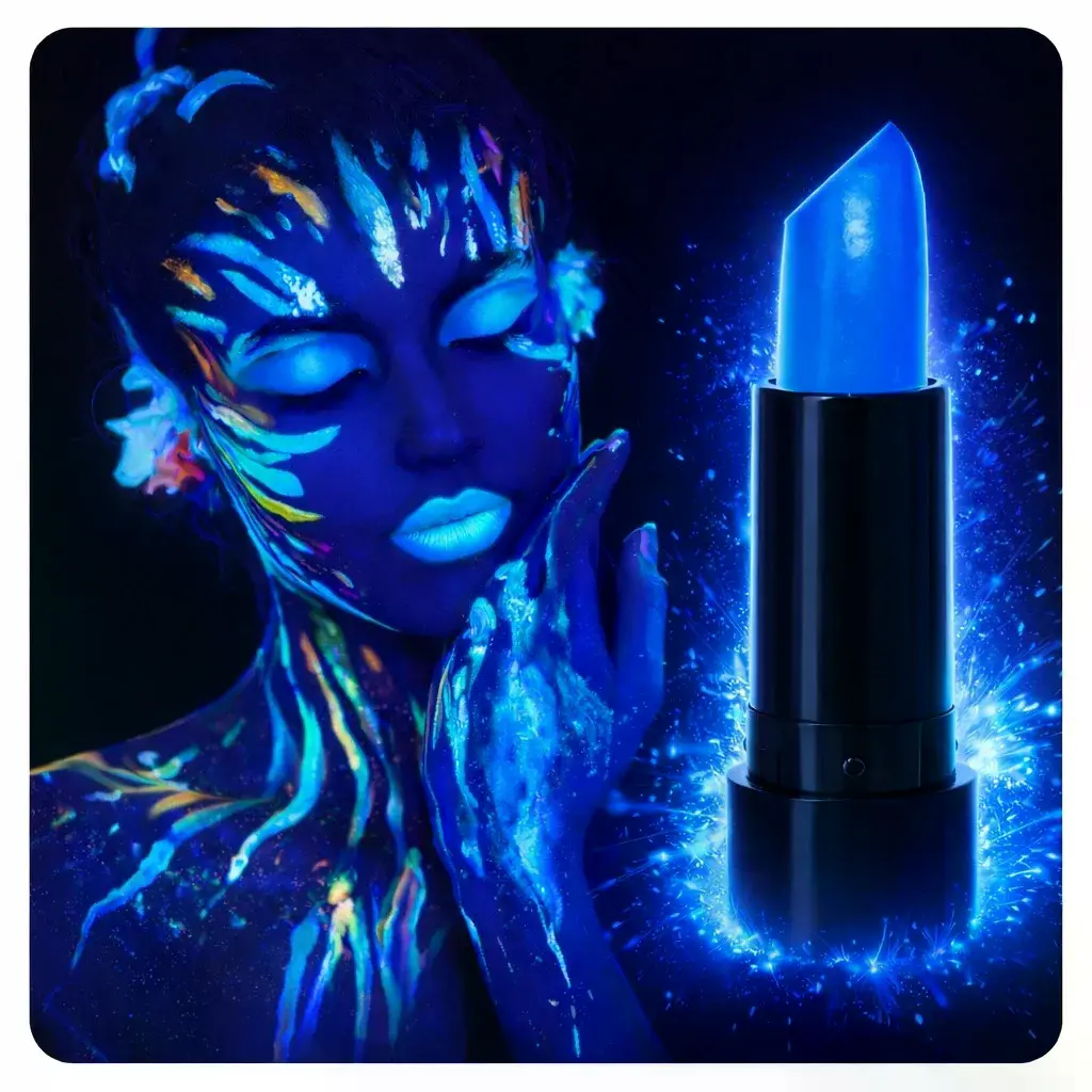 Uv Neon Mavi Ruj – Karanlıkta Parlayan Makyaj Boyası