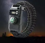 Paracord Dijital Saat Düdük Hayatta Kalma Kamp Bilekliği-3