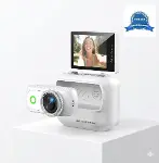 1080P Dijital Video Kamera (32GB) Kart Dijital Vlog Fotoğraf Makinesi  Türkçe Beyaz-1