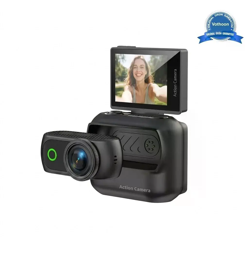 1080p Dijital Video Kamera (32gb) Kart Dijital Vlog Fotoğraf Makinesi  Türkçe  Siyah