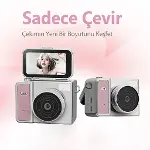 2K Mini Dijital Retro Video Kamera Flaşlı Dijital Vlog Mini Fotoğraf Makinesi Türkçe Menü Bej-2